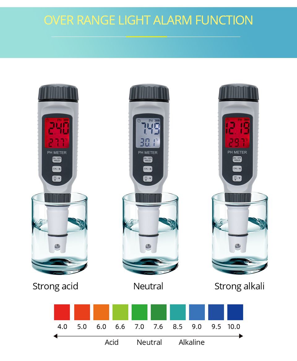 ASGA Digital pH & Temperature Pen Meter – Replaceable Probe | Auto Calibration