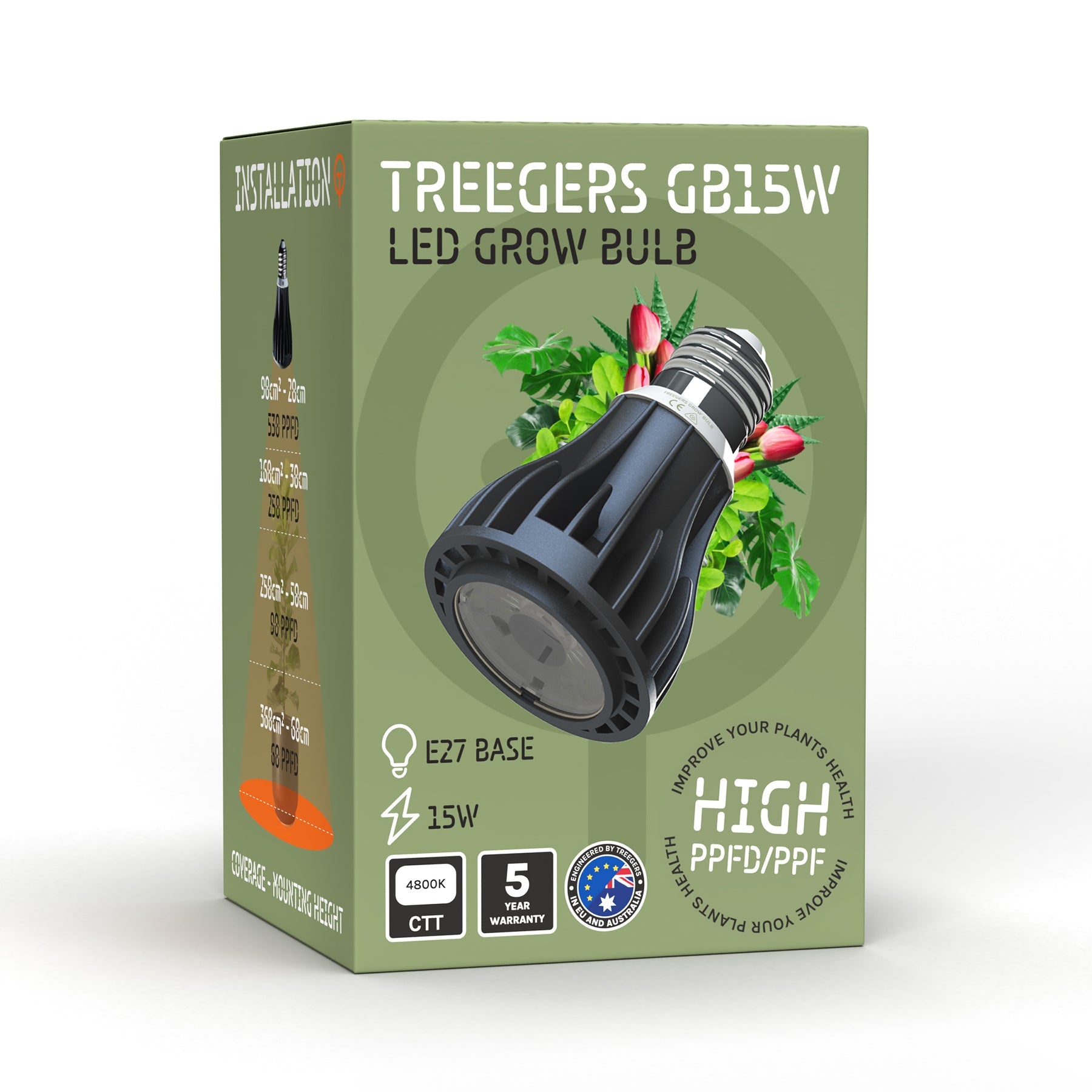 Treegers LED Grow Bulbs 15W & 30W – Full Spectrum E27 Indoor Grow Lights - Hydroponic Solutions