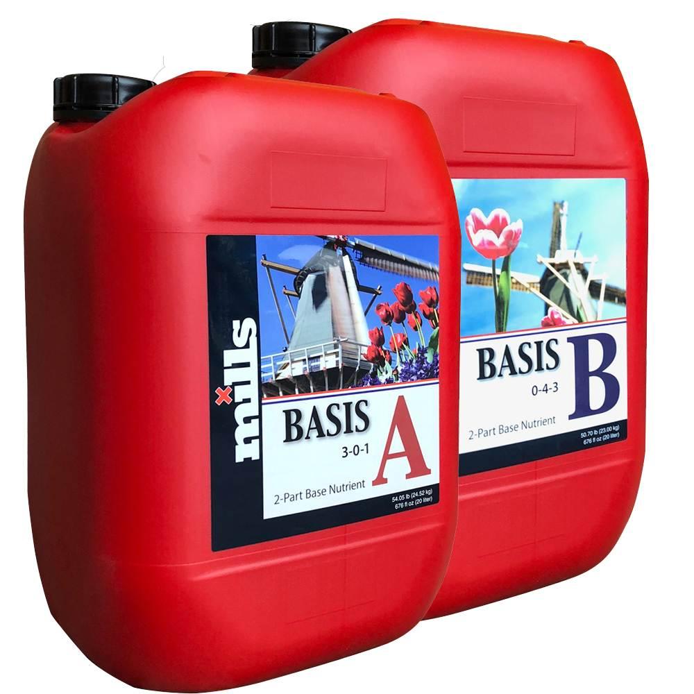 Mills Basis A & B Hydroponic Nutrient Concentrates - Hydroponic Solutions