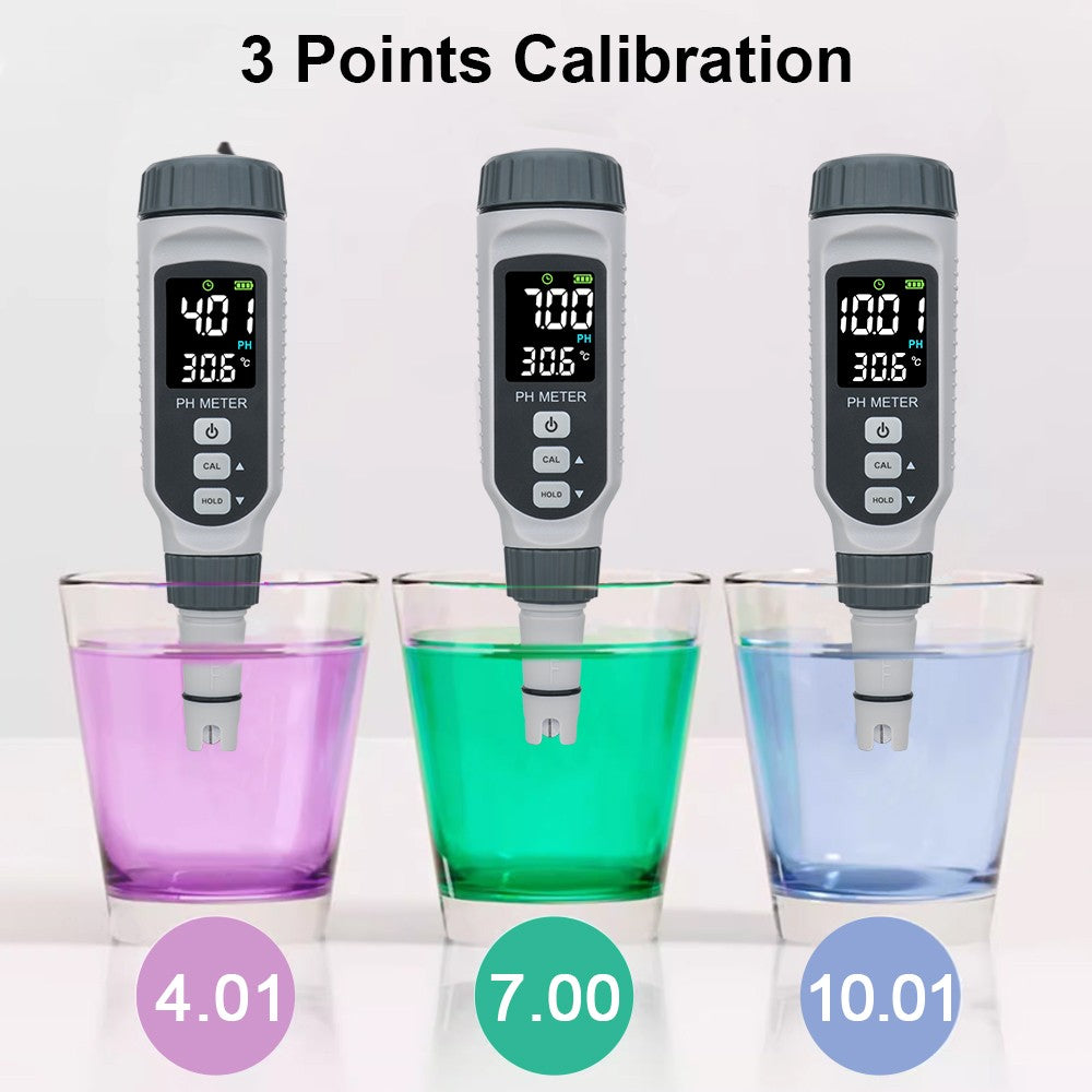 ASGA Digital pH & Temperature Pen Meter – Replaceable Probe | Auto Calibration