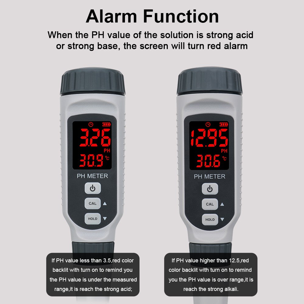 ASGA Digital pH & Temperature Pen Meter – Replaceable Probe | Auto Calibration
