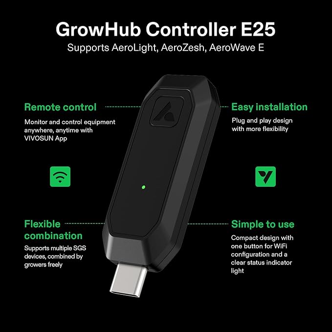 VIVOSUN GrowHub E25 Digital Controller – Smart Grow Room Automation with App Control