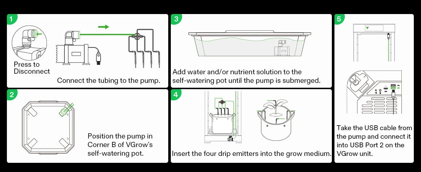 VIVOSUN FlexFeed Drip Irrigation Kit for VGrow Smart Grow Box - Hydroponic Solutions