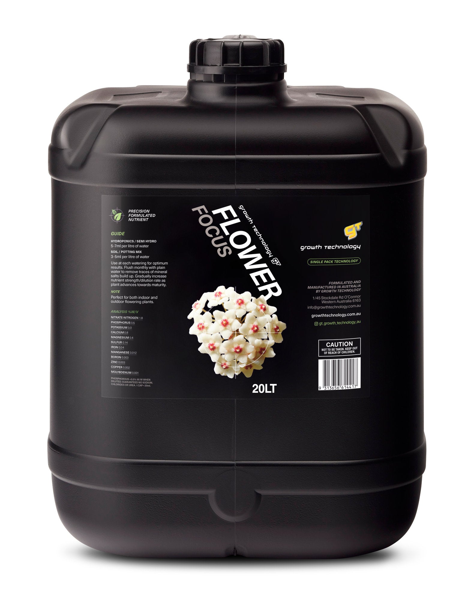 GT  Flower Focus Nutrient Concentrate for Flowering and Fruiting Plants - Hydroponic Solutions