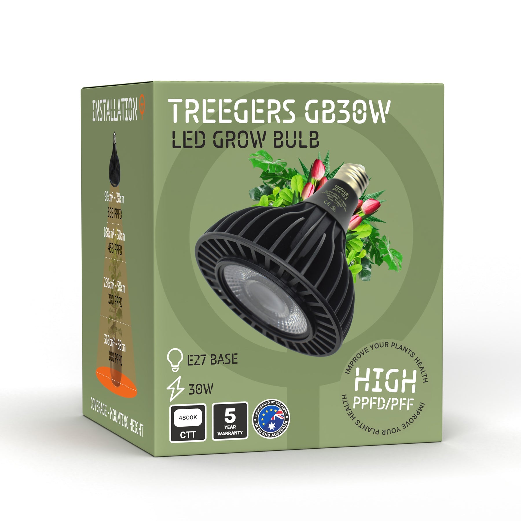 Treegers LED Grow Bulbs 15W & 30W – Full Spectrum E27 Indoor Grow Lights - Hydroponic Solutions
