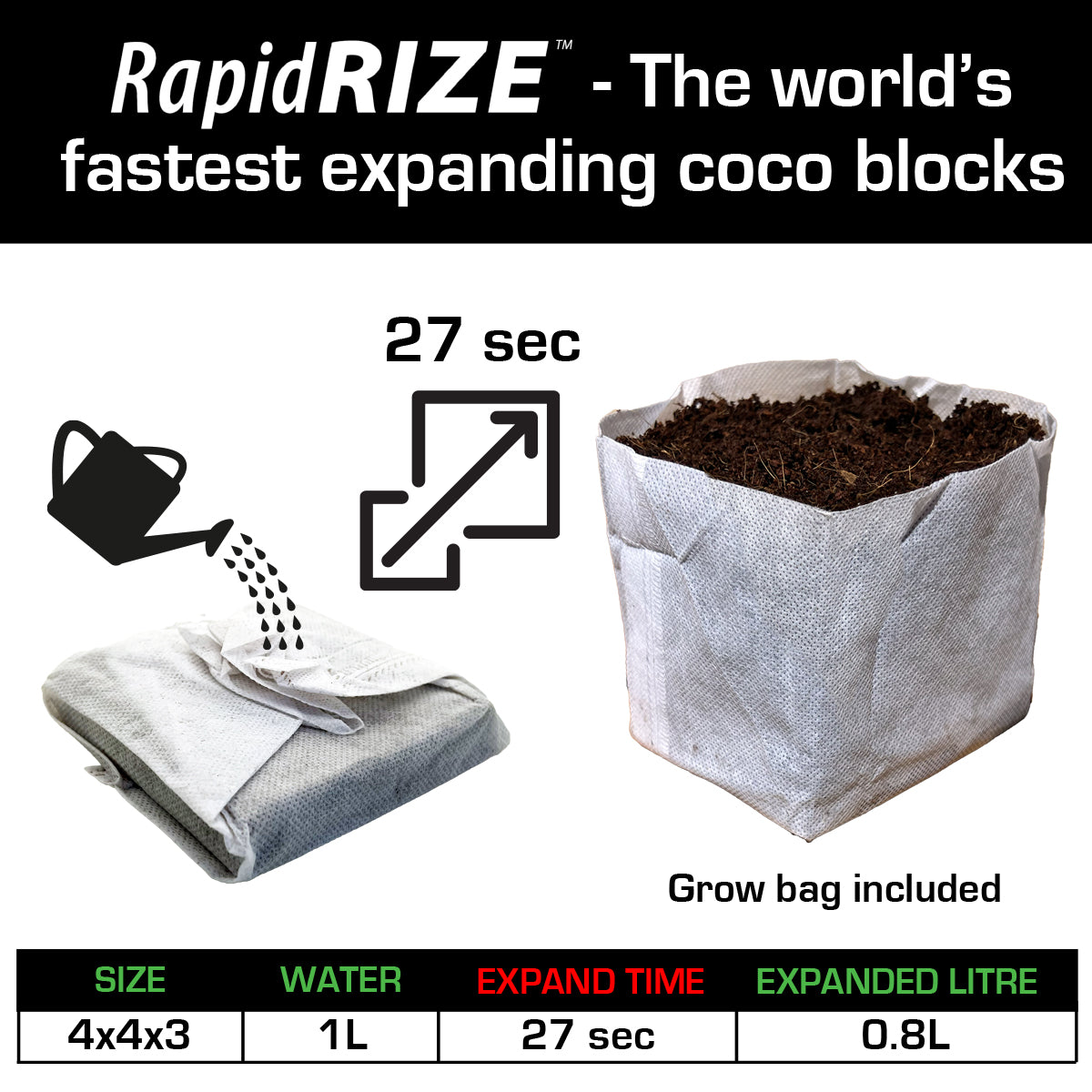QuikGro Rapid Rize Compressed Coco Blocks