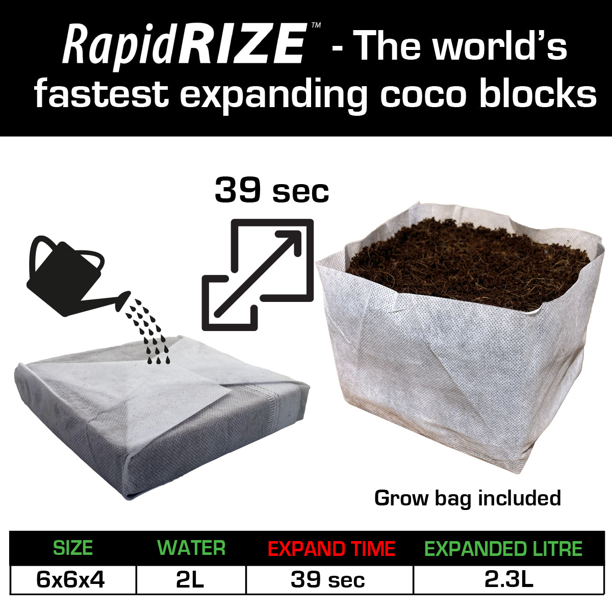 QuikGro Rapid Rize Compressed Coco Blocks