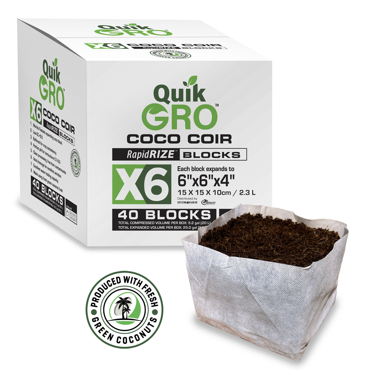 QuikGro Rapid Rize Compressed Coco Blocks