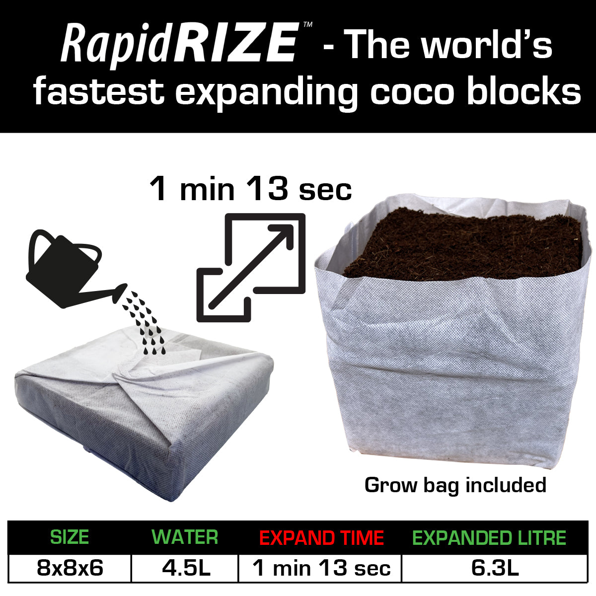 QuikGro Rapid Rize Compressed Coco Blocks