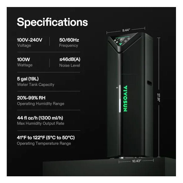 VIVOSUN AEROSTREAM H19 HUMIDIFIER - Hydroponic Solutions