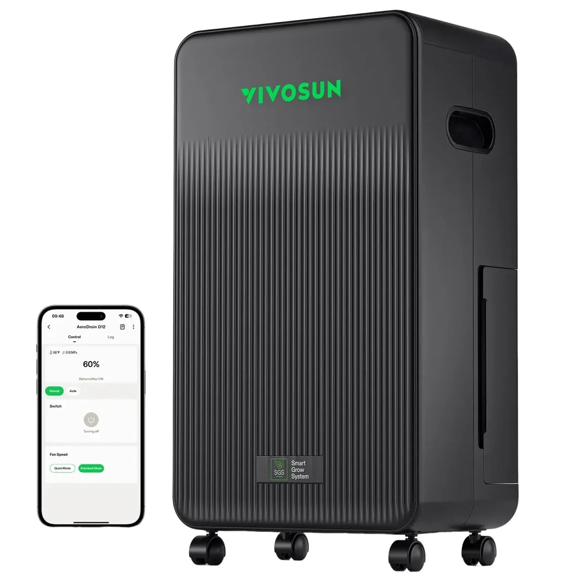 VIVOSUN AeroDrain D12 Intelligent Dehumidifier – Smart Humidity Control for Grow Tents