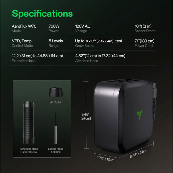 VIVOSUN AeroFlux Smart Grow Tent Heater 700W - Hydroponic Solutions