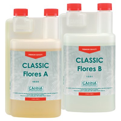 CANNA Classic Flores A & B Dutch Hydroponic Bloom Nutrient Concentrate - Hydroponic Solutions
