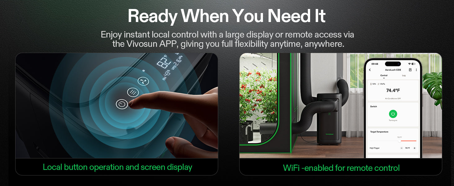 Vivosun AeroLush C08 Intelligent Grow Tent Air Conditioner