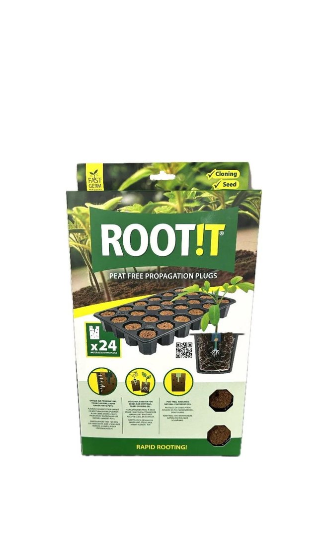 ROOT!T Natural Rooting Sponges – 24 Plug Tray & 60 Plug Refill Bag