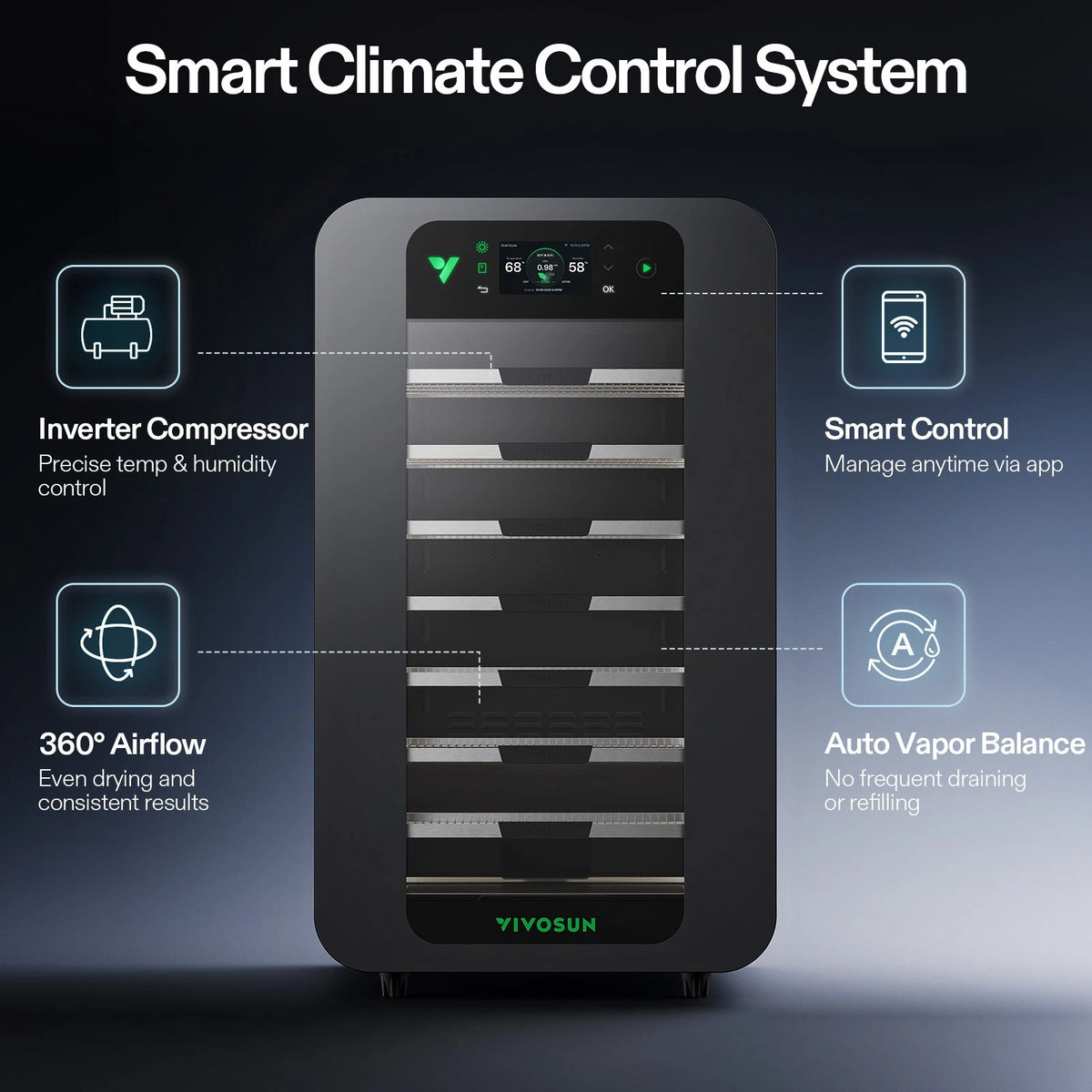 VIVOSUN VCure C80 Smart Drying &amp; Curing Box – Automated Climate Control - Hydroponic Solutions